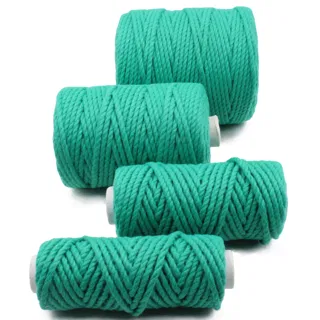 Emerald Green 3-Ply Twisted Macrame Cord sample, design MT-967AE0B3, view 5