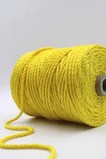 Lemon Yellow 3-Ply Twisted Macrame Cord sample, design MT-BE79F66C, view 2