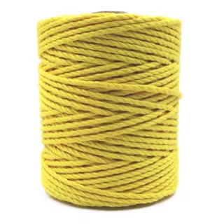 Lemon Yellow 3-Ply Twisted Macrame Cord sample, design MT-BE79F66C, view 5