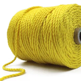 Lemon Yellow 3-Ply Twisted Macrame Cord sample, design MT-BE79F66C, view 6