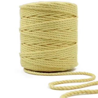Cream Yellow 3-Ply Twisted Macrame Cord sample, design MT-DCF0E89A, view 6