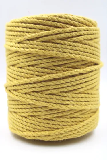 Mustard Yellow 3-Ply Twisted Macrame Cord