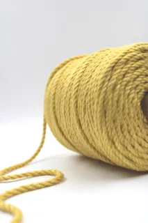 Mustard Yellow 3-Ply Twisted Macrame Cord sample, design MT-CBC3211D, view 2