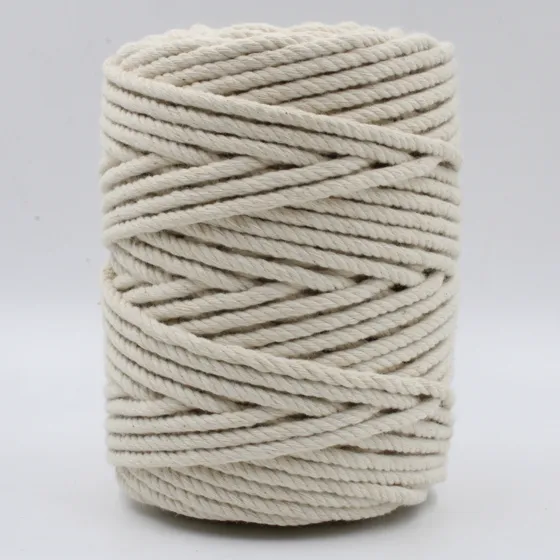 Off White 3-Ply Twisted Macrame Cord, Wide Spool sample, design MT-41612226, view 6