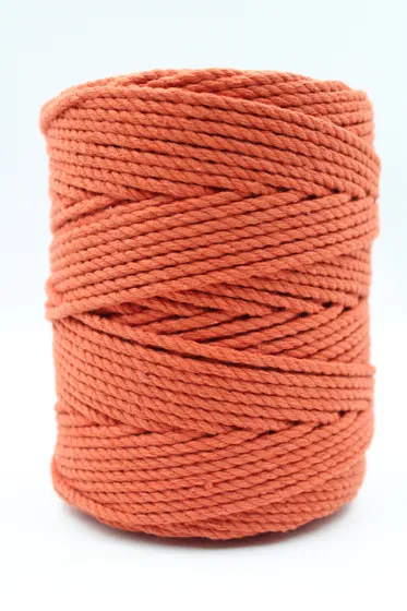 Orange 3-Ply Twisted Macrame Cord