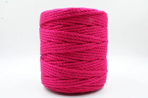 Fuchsia Pink 3-Ply Twisted Macrame Cord