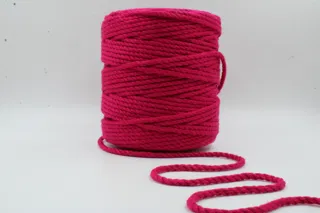 Fuchsia Pink 3-Ply Twisted Macrame Cord sample, design MT-859F21E0, view 2