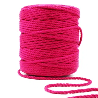 Fuchsia Pink 3-Ply Twisted Macrame Cord sample, design MT-859F21E0, view 6