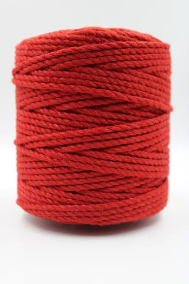 Bright Red 3-Ply Twisted Macrame Cord