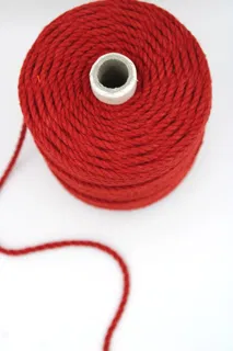 Bright Red 3-Ply Twisted Macrame Cord sample, design MT-C6F7F9CB, view 3