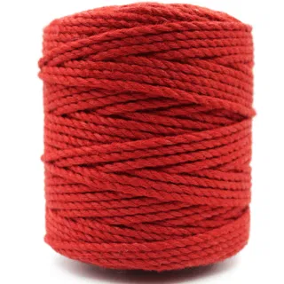 Bright Red 3-Ply Twisted Macrame Cord sample, design MT-C6F7F9CB, view 5