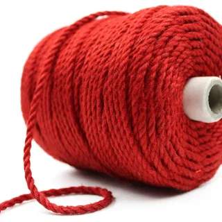 Bright Red 3-Ply Twisted Macrame Cord sample, design MT-C6F7F9CB, view 6