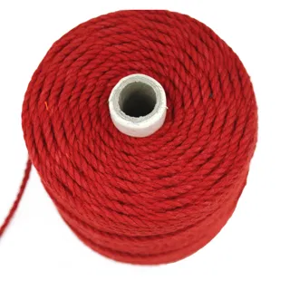 Bright Red 3-Ply Twisted Macrame Cord sample, design MT-C6F7F9CB, view 7
