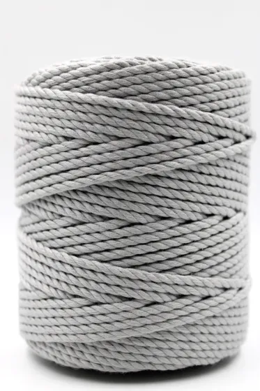 Silver Grey 3-Ply Twisted Macrame Cord