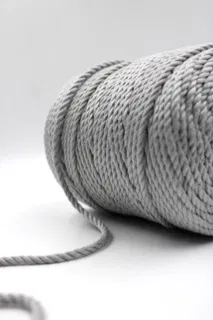 Silver Grey 3-Ply Twisted Macrame Cord sample, design MT-481960D0, view 2