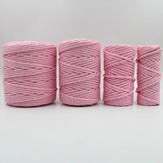 Baby Pink 3-Ply Twisted Macrame Cord, Set of 4 Spools