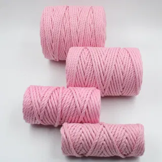 Baby Pink 3-Ply Twisted Macrame Cord, Set of 4 Spools sample, design MT-BF5EA44B, view 2