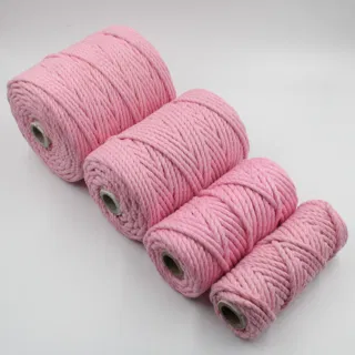 Baby Pink 3-Ply Twisted Macrame Cord, Set of 4 Spools sample, design MT-BF5EA44B, view 3