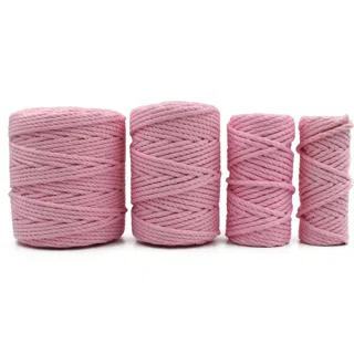Baby Pink 3-Ply Twisted Macrame Cord, Set of 4 Spools sample, design MT-BF5EA44B, view 4