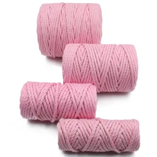 Baby Pink 3-Ply Twisted Macrame Cord, Set of 4 Spools sample, design MT-BF5EA44B, view 5