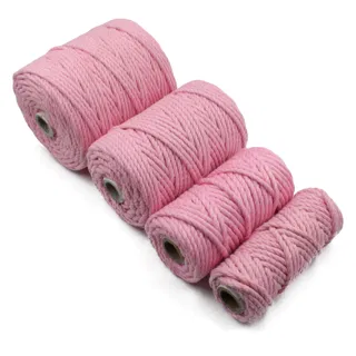 Baby Pink 3-Ply Twisted Macrame Cord, Set of 4 Spools sample, design MT-BF5EA44B, view 6
