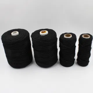 Black 3-Ply Twisted Macrame Cord, Set of 4 Spools sample, design MT-E72DC277, view 2