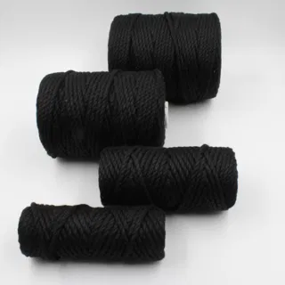 Black 3-Ply Twisted Macrame Cord, Set of 4 Spools sample, design MT-E72DC277, view 3
