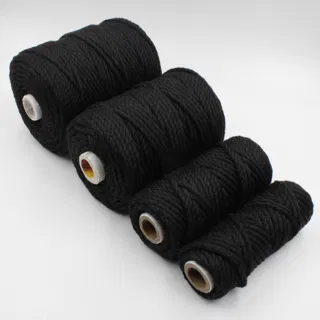 Black 3-Ply Twisted Macrame Cord, Set of 4 Spools sample, design MT-E72DC277, view 4
