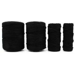 Black 3-Ply Twisted Macrame Cord, Set of 4 Spools sample, design MT-E72DC277, view 5