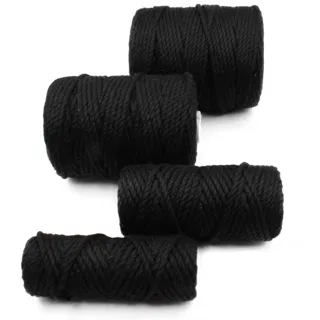 Black 3-Ply Twisted Macrame Cord, Set of 4 Spools sample, design MT-E72DC277, view 6