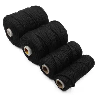 Black 3-Ply Twisted Macrame Cord, Set of 4 Spools sample, design MT-E72DC277, view 7