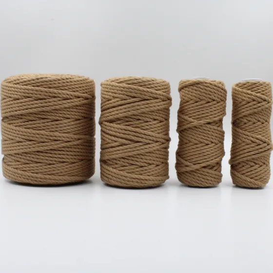 Camel Brown 3-Ply Twisted Macrame Cord, Set of 4 Spools