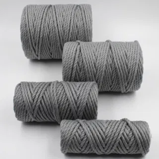 Mid Grey 3-Ply Twisted Macrame Cord, Set of 4 Spools sample, design MT-82C76928, view 2