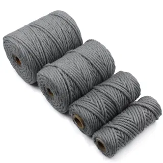 Mid Grey 3-Ply Twisted Macrame Cord, Set of 4 Spools sample, design MT-82C76928, view 6