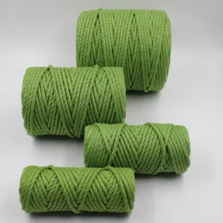 Mid Leaf Green 3-Ply Twisted Macrame Cord, Set of 4 Spools sample, design MT-CE57AAF2, view 2