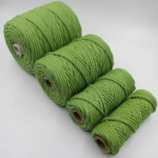 Mid Leaf Green 3-Ply Twisted Macrame Cord, Set of 4 Spools sample, design MT-CE57AAF2, view 3