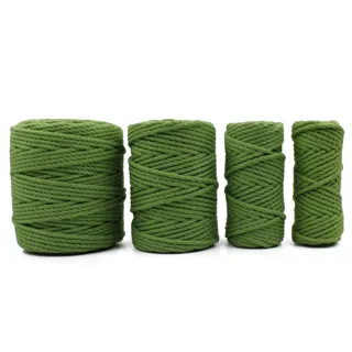 Mid Leaf Green 3-Ply Twisted Macrame Cord, Set of 4 Spools sample, design MT-CE57AAF2, view 4