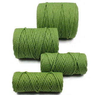 Mid Leaf Green 3-Ply Twisted Macrame Cord, Set of 4 Spools sample, design MT-CE57AAF2, view 5