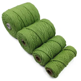 Mid Leaf Green 3-Ply Twisted Macrame Cord, Set of 4 Spools sample, design MT-CE57AAF2, view 6