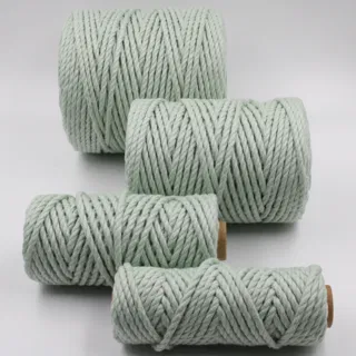 Laurel Green 3-Ply Twisted Macrame Cord, Set of 4 Spools sample, design MT-889C0465, view 2