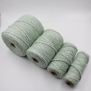 Laurel Green 3-Ply Twisted Macrame Cord, Set of 4 Spools sample, design MT-889C0465, view 3