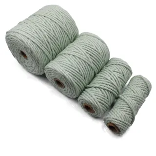 Laurel Green 3-Ply Twisted Macrame Cord, Set of 4 Spools sample, design MT-889C0465, view 6