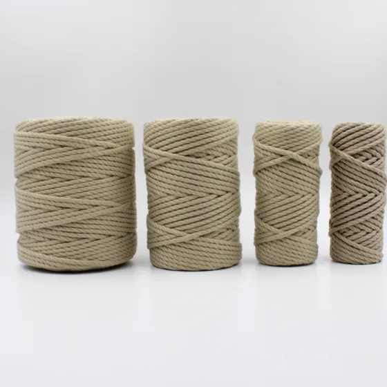 Light Brown 3-Ply Twisted Macrame Cord, Set of 4 Spools