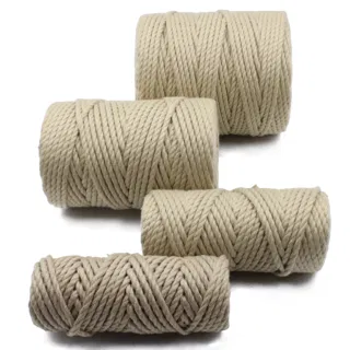 Light Brown 3-Ply Twisted Macrame Cord, Set of 4 Spools sample, design MT-BF4699C1, view 7