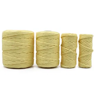 Pale Lemon Yellow 3-Ply Twisted Macrame Cord, Set of 4 Spools sample, design MT-2E47BA24, view 4