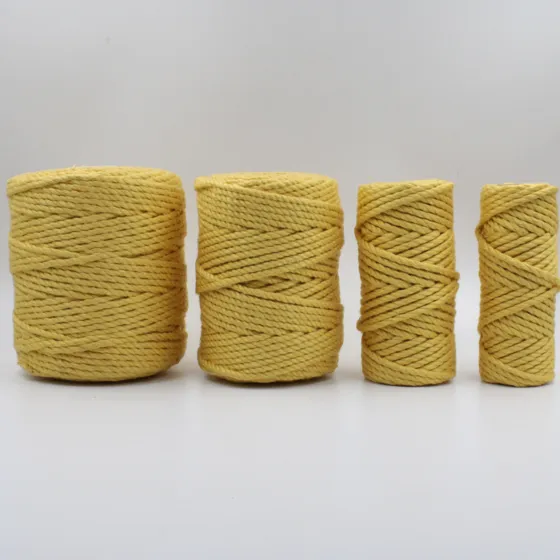 Golden Mustard Yellow 3-Ply Twisted Macrame Cord, Set of 4 Spools