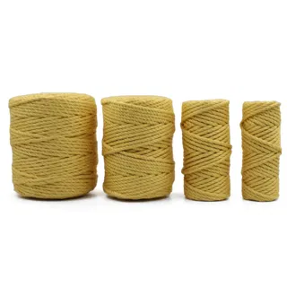 Golden Mustard Yellow 3-Ply Twisted Macrame Cord, Set of 4 Spools sample, design MT-6E5AE274, view 4