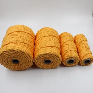 Mango Yellow 3-Ply Twisted Macrame Cord, Set of 4 Spools sample, design MT-30BDA42A, view 2