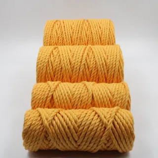 Mango Yellow 3-Ply Twisted Macrame Cord, Set of 4 Spools sample, design MT-30BDA42A, view 3