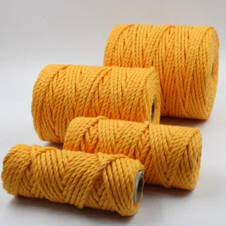 Mango Yellow 3-Ply Twisted Macrame Cord, Set of 4 Spools sample, design MT-30BDA42A, view 4